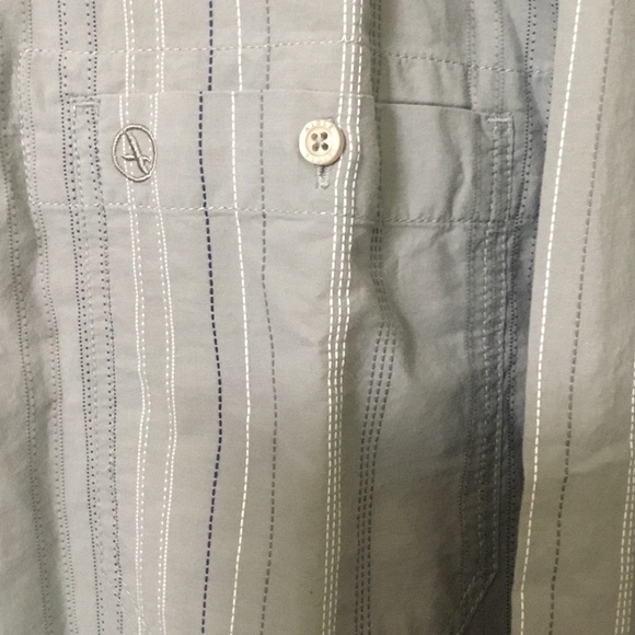 AIGLE Embroidered Griffin (Gray) Striped Button Front Shirt Mens XXL ~ NWT - Picture 3 of 9